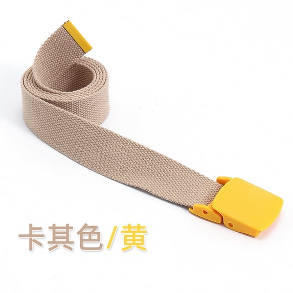 Children's Macaron Colour Blocking Canvas Belt Unisex Jeans Accessories Simple Versatile Colourful Belt Plastic Buckle