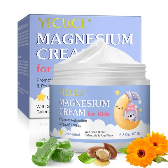 Children's Magnesium Lotion for Sleep, Promotes Relaxation & Peaceful Sleep with Shea Butter, Calendula & Aloe Vera, 5.3 oz