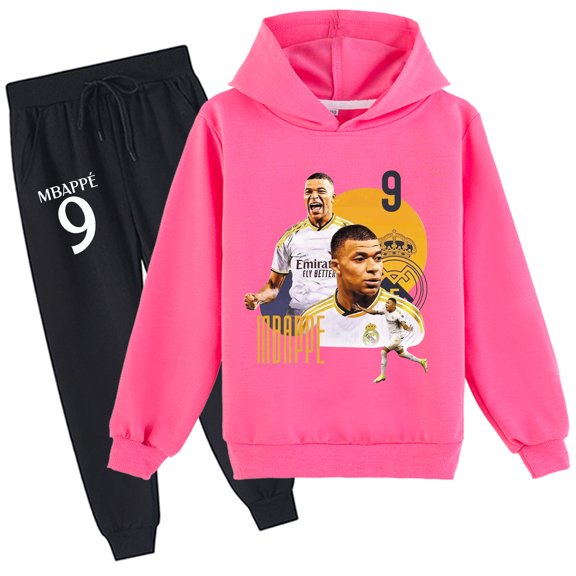Children's Mbappé Fall Hoodies Pullover Long Sleeve Sweatshirt Pants Sets for Kids Hoodies Outfit Sets