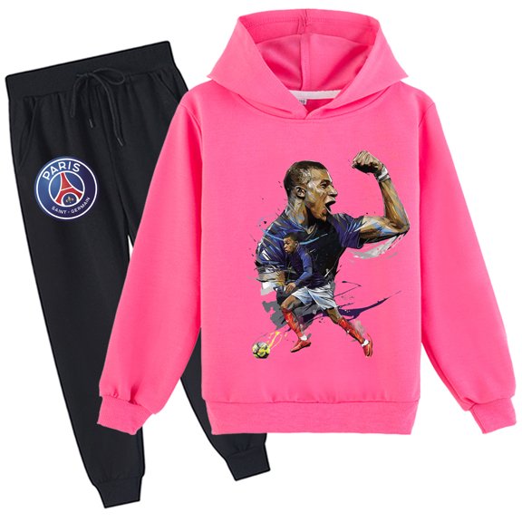 Children's Mbappé Hoodie Sets Kids Long Sleeve Pullover Tops with Sweatpants Loose Fit for Boys Girls Sweatsuit