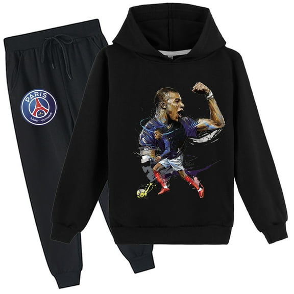 Children's Mbappé Hoodie Sets Kids Long Sleeve Pullover Tops with Sweatpants Loose Fit for Boys Girls Sweatsuit