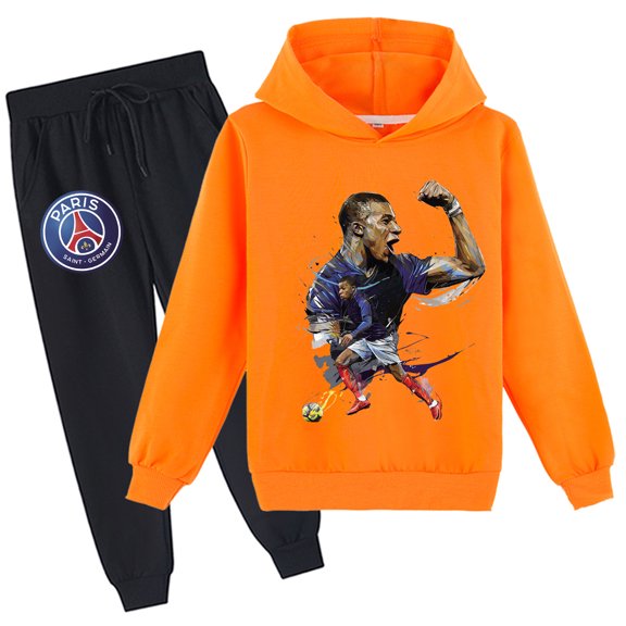 Children's Mbappé Hoodie Sets Kids Long Sleeve Pullover Tops with Sweatpants Loose Fit for Boys Girls Sweatsuit