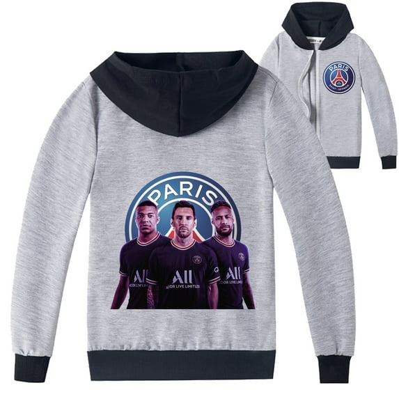 Children's Mbappé Neymar Graphic Zipper Outerwear Sport Hooded Outerwear Jacket Sweatshirt Hood Hoodies Jacket Tops
