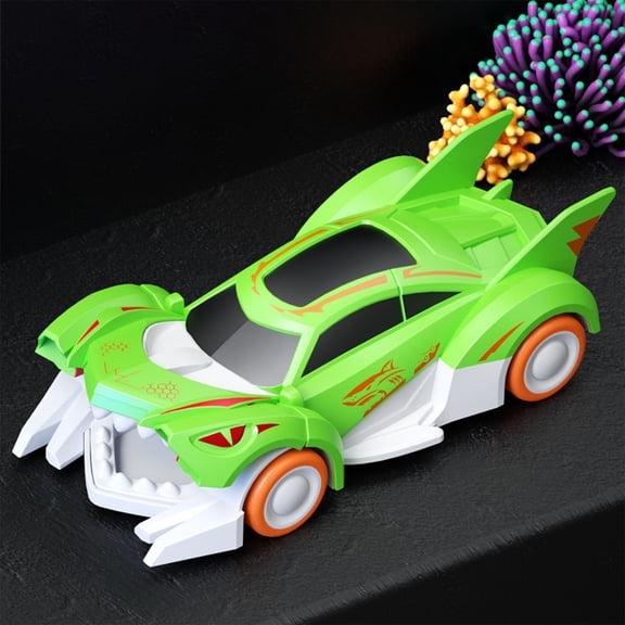 Children's Mechanical Toy Car, Green Stunt Sharks Car, 6.29 Inch Drop Model Car with Inertial Drive, Kids Racing Toy and Parent-Child Gift