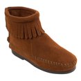 thumbnail image 1 of Minnetonka Children's Back Zipper Boot, Brown 4 Big Kid, 1 of 5