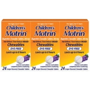 Children's Motrin Dye Free Grape Flavor, 72 Chewable Tablets