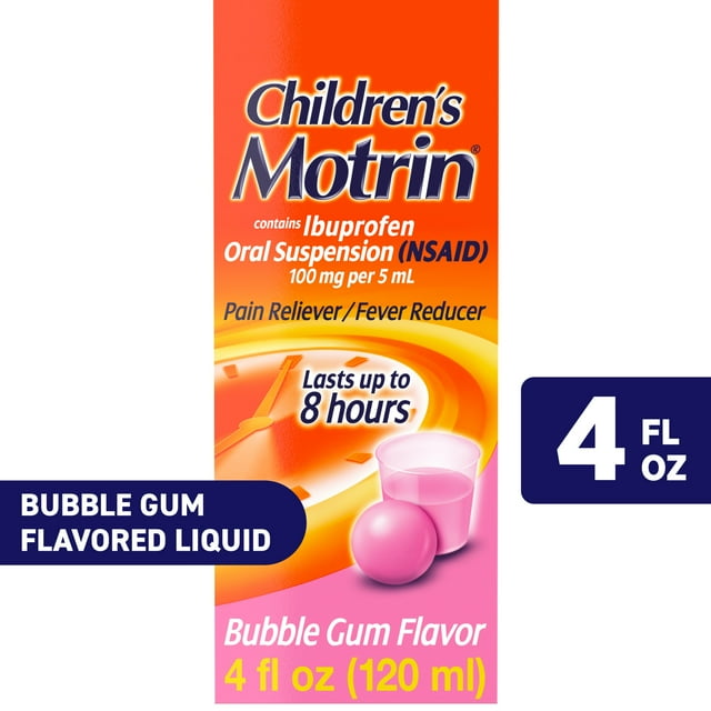 Children's Motrin Ibuprofen Fever Reducer, Bubblegum Flavor, 4 fl. oz