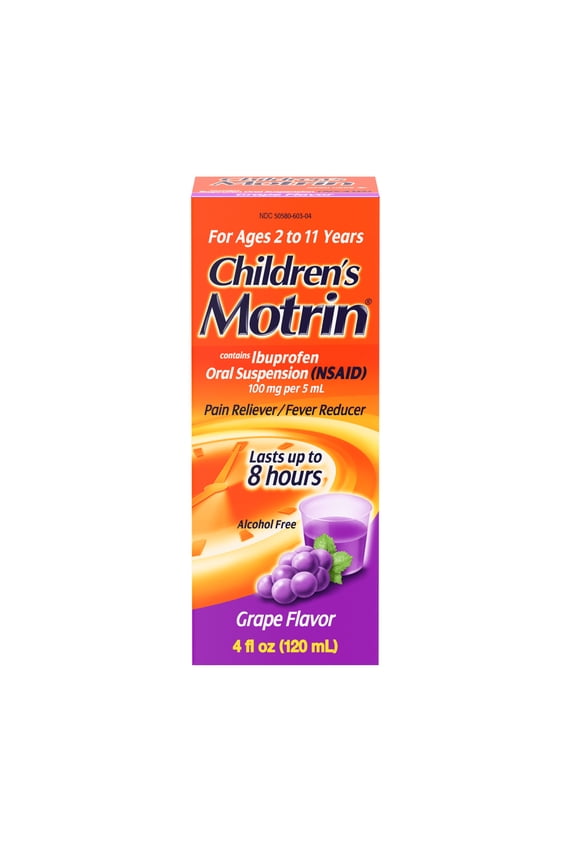 Children's Motrin®, Liquid Ibuprofen Medicine, Grape Flavored, 4 fl. oz