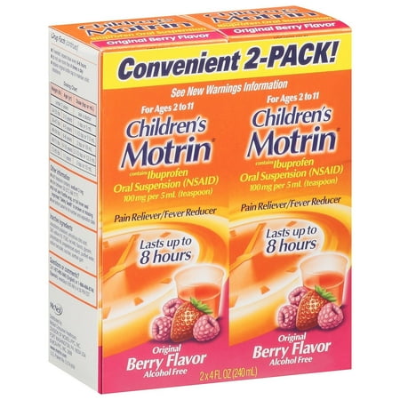 Children's Motrin Pain Reliever/Fever Reducer Liquid, Berry, 4 Fl Oz, 2 Ct