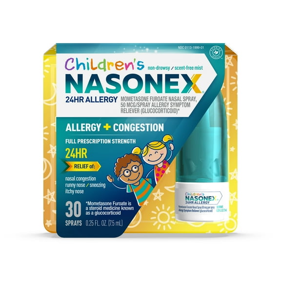 Children's Nasonex 24HR Allergy Nasal Spray, Non-Drowsy Relief for Kids, 7.5 ml