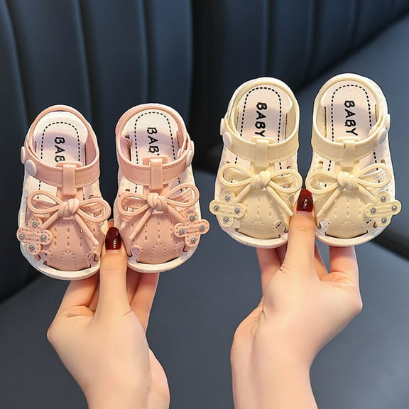 Children's New Baotou Sandals Boy And Girl Baby Baby Non-slip Soft Soles Outside To Wear Toddler Shoes Sandals Beige qILAKOG Size 9