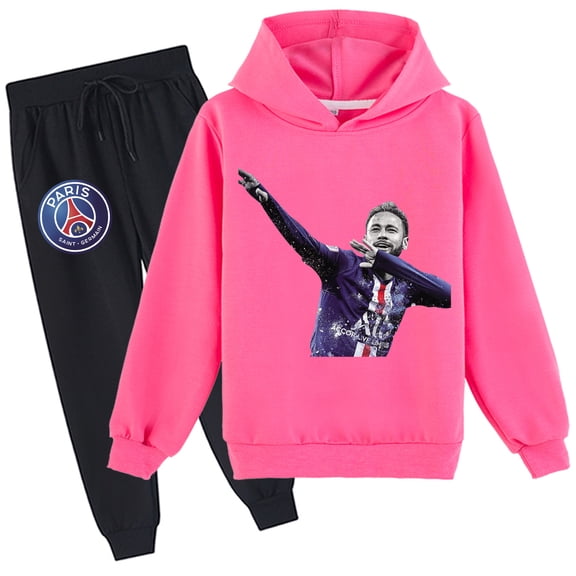 Children's Neymar Hoodie Sets Kids Long Sleeve Pullover Tops with Sweatpants Loose Fit for Boys Girls Sweatsuit