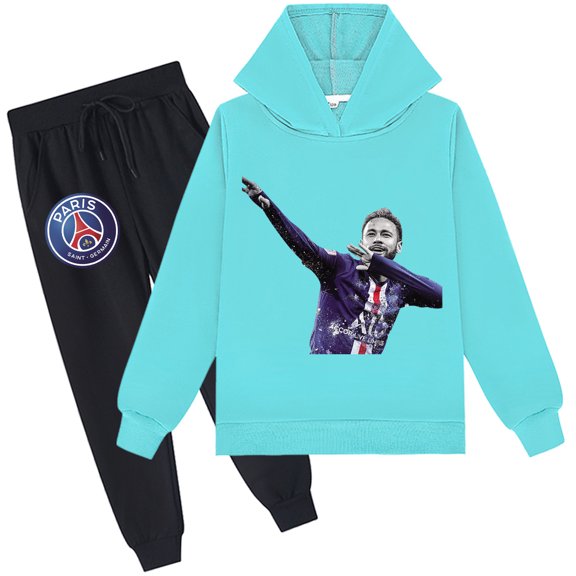 Children's Neymar Hoodie Sets Kids Long Sleeve Pullover Tops with Sweatpants Loose Fit for Boys Girls Sweatsuit