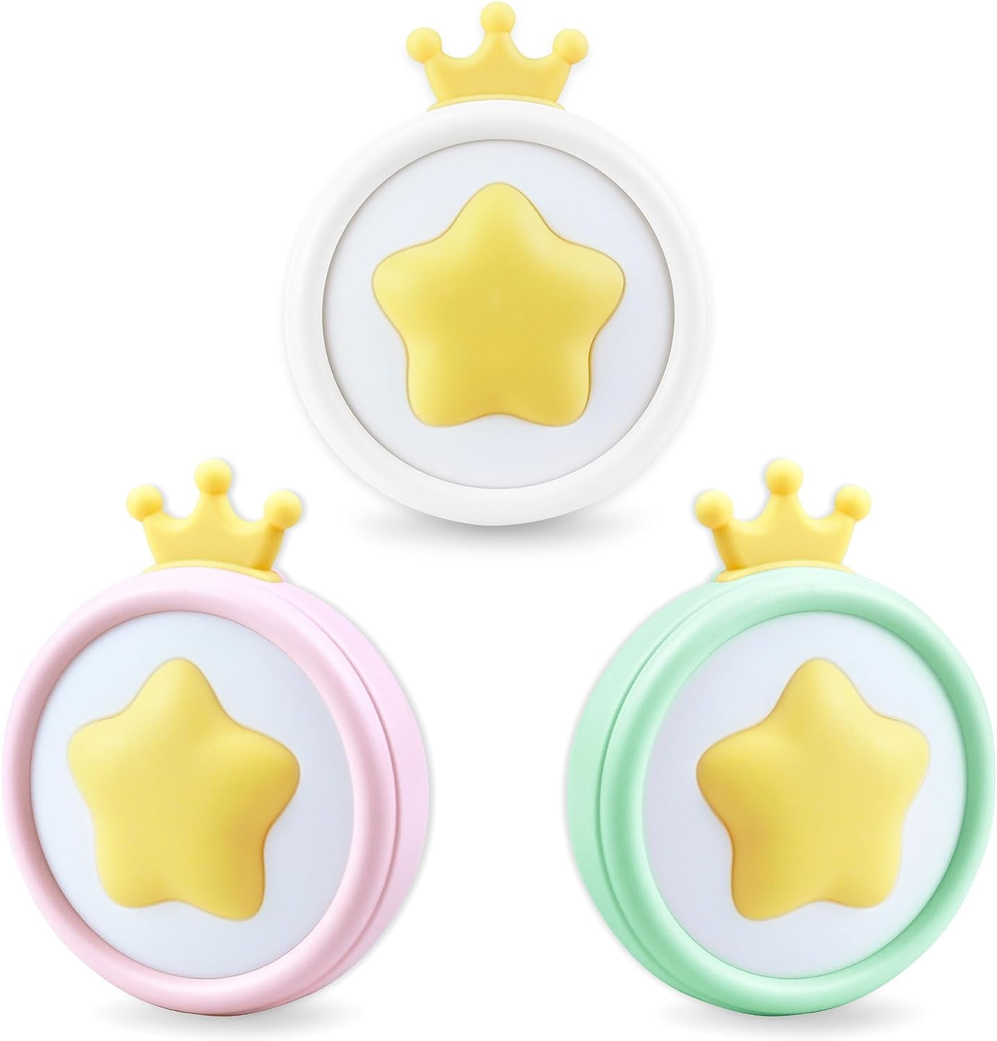 Children's Night Light Electric Socket, Set of 3 Baby Wall Night Lamp, LED Star Wall Lamp, Girl's Bedroom Decoration, Maternity Birth Light, Newborn Boy Gift