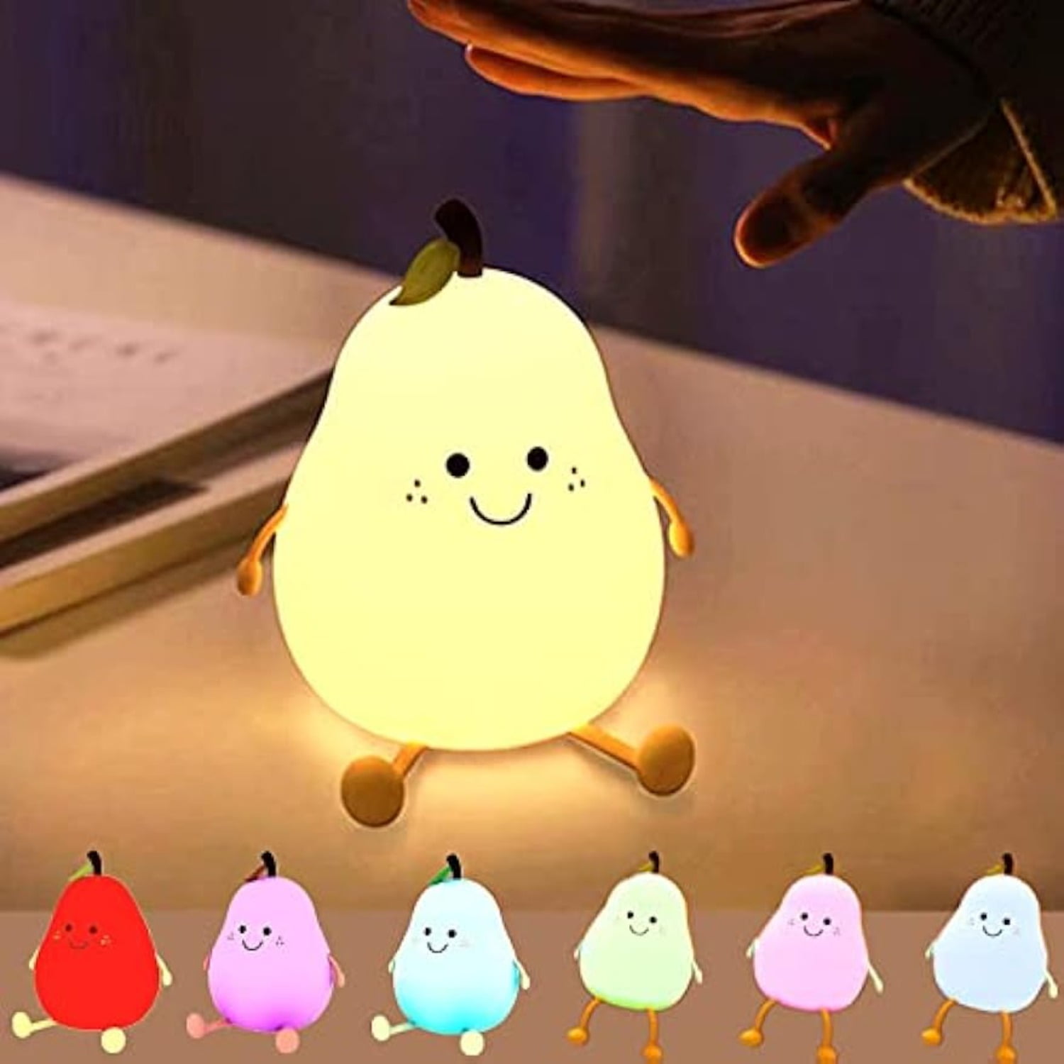 Children's Night Light, Kawaii PearShaped Night Light Baby, Silicone