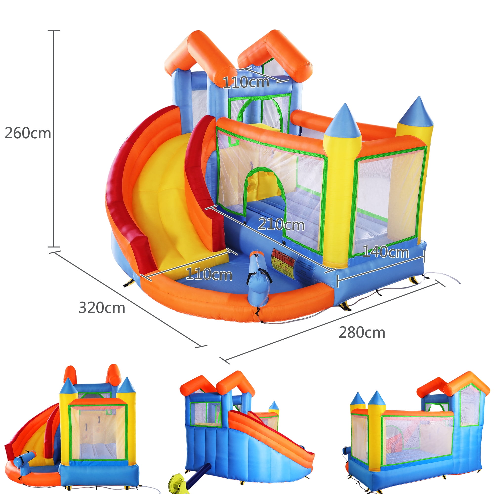 Children's Outdoor Inflatable Bouncers with Water Gun, Kid Activity