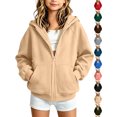 thumbnail image 1 of Children's Oversized Hoodies Zip Up Hooded Sweatshirt Kids Fashion Solid Color Long Sleeve With Pocket Warm Zipper For Girls And Boys, 1 of 9