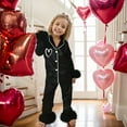 thumbnail image 1 of Children's Pajamas Set Matching Valentines Day Pajamas Sweetheart Print 2 Piece Long Sleeve Spring Pajamas Kids for Boy Girl 12-13 Years, 1 of 5