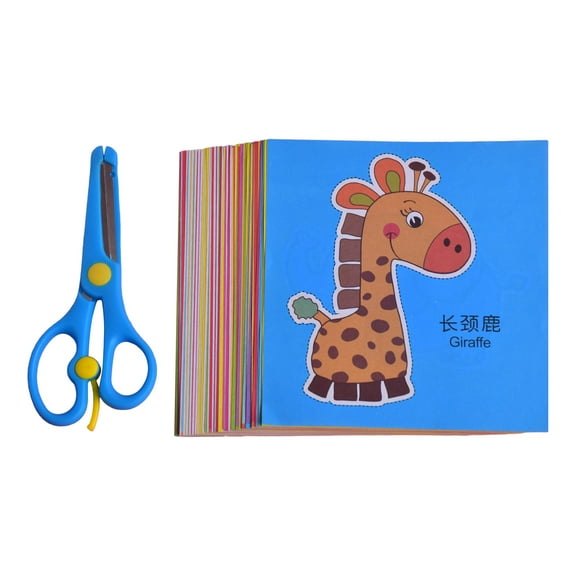Children's Paper Cutting Activity Set Paper Crafts for Kids Learning Toys Cards Making DIY Cutting Book for Beginners Gifts Birthday Holiday Style A