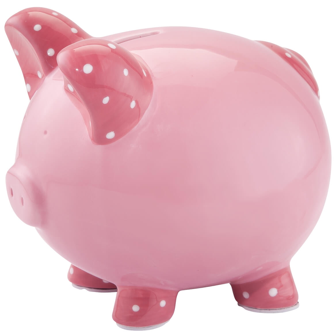 Pink Ceramic Polka Dot Children's Piggy Bank
