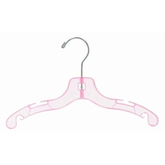 Children's Pink Plastic Dress Hanger 12"