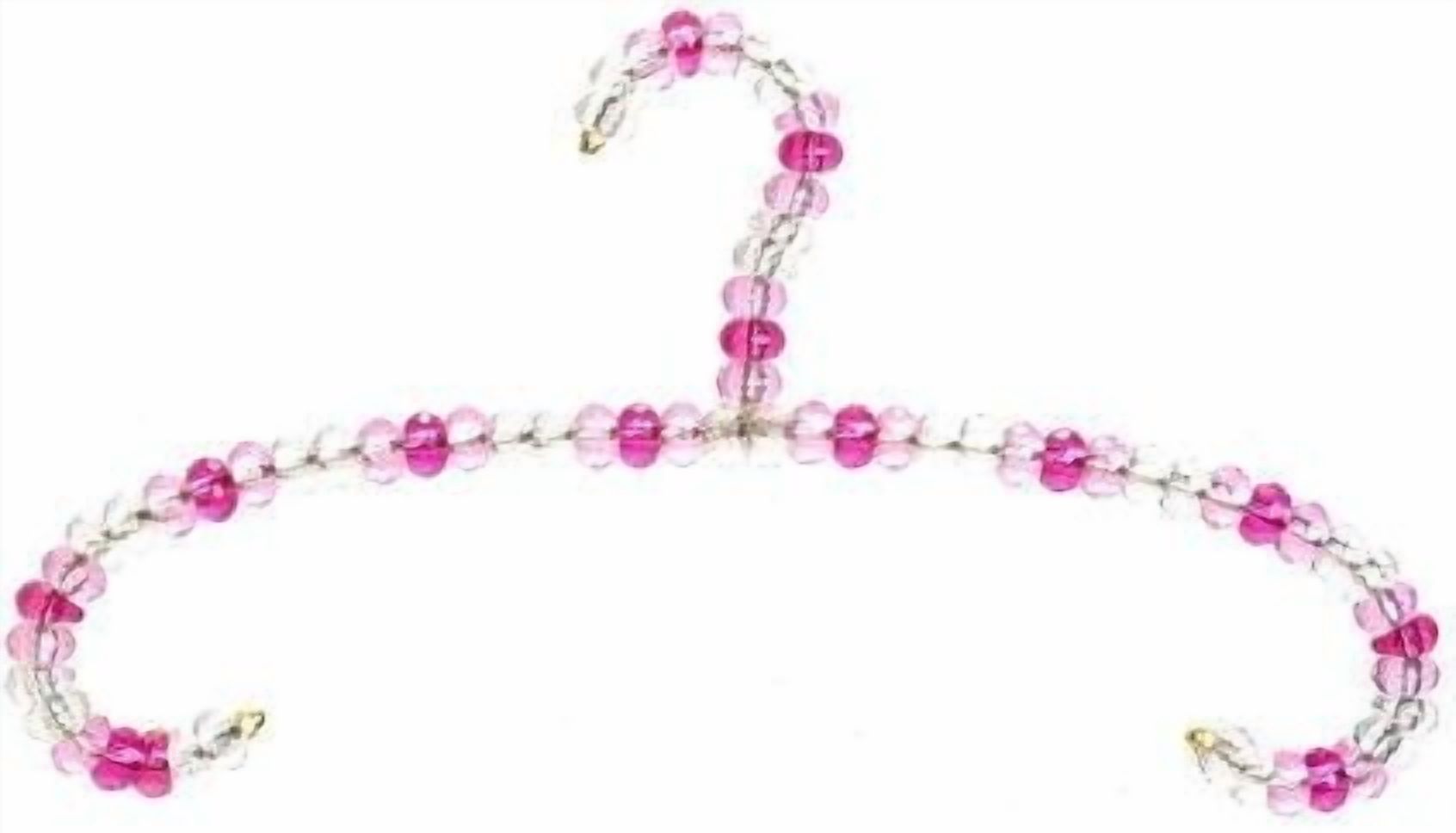 Children's Pink and Transparent Beaded Hanger