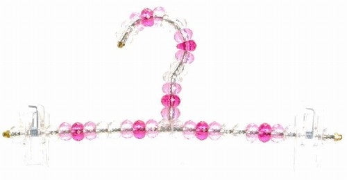 Children's Pink and Transparent Pant/Skirt Beaded Hanger