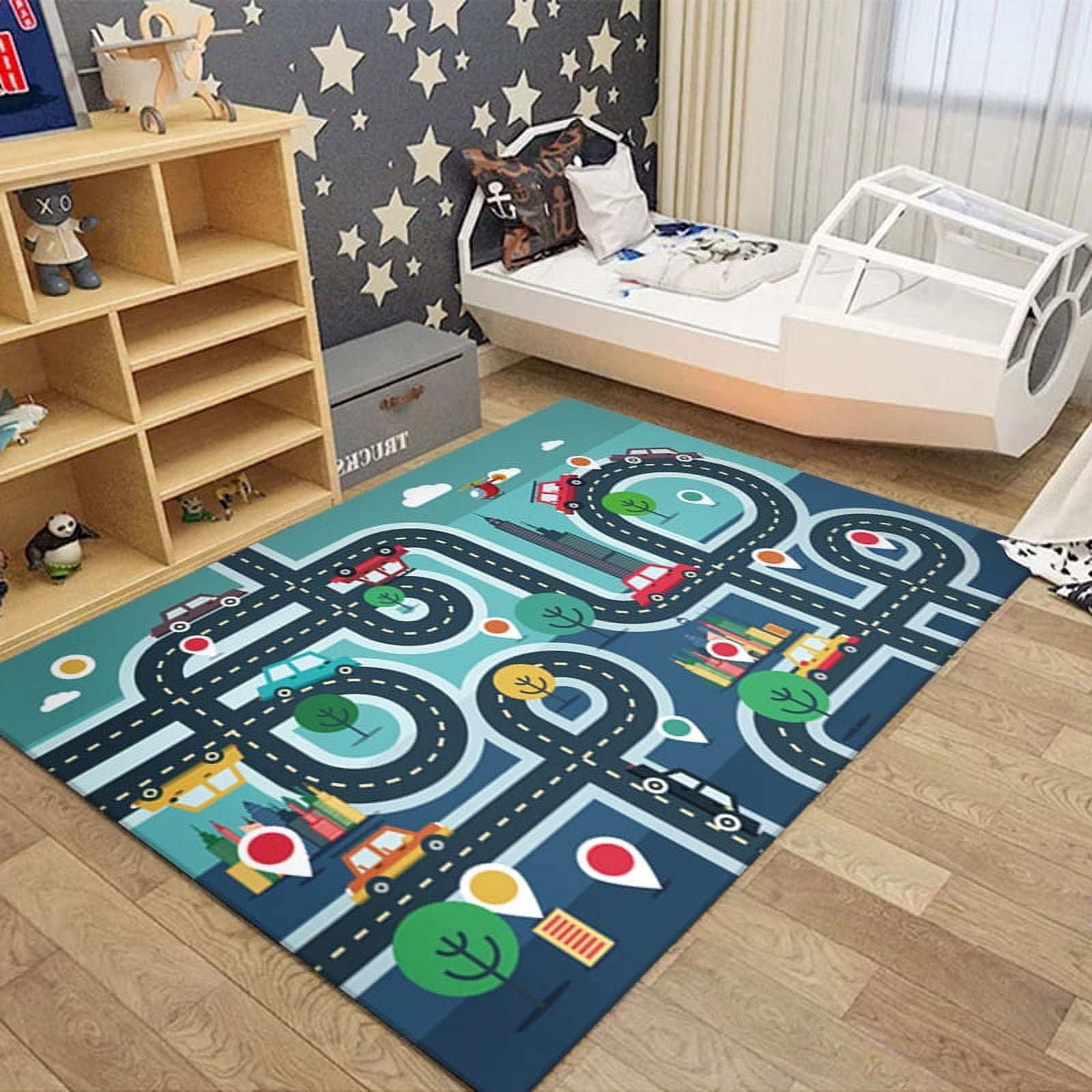 Children's Play Crawl Mat Road Traffic Route Map Carpet Living Room ...