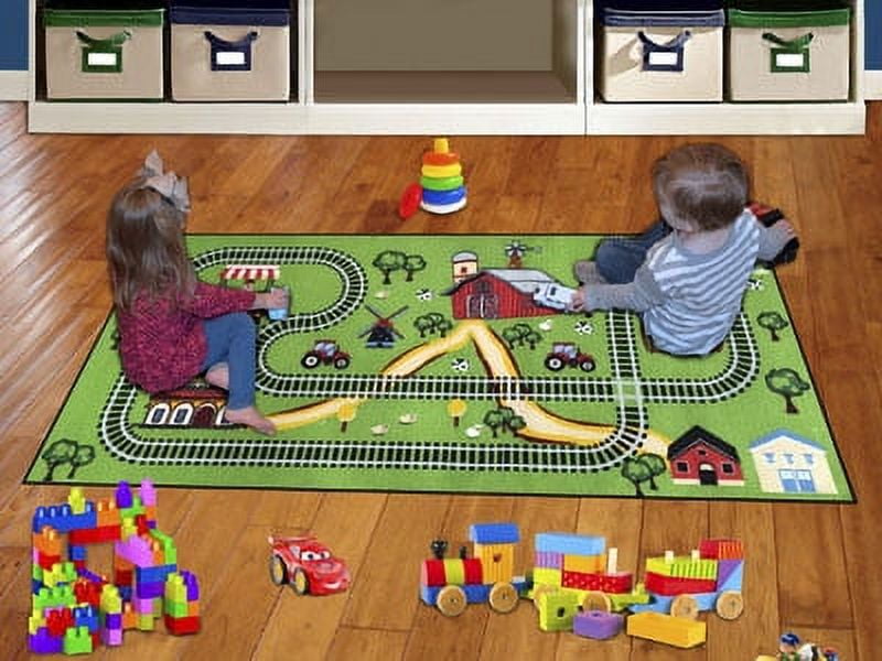 Children's Play Mat Train Play Mat 31.25 x66