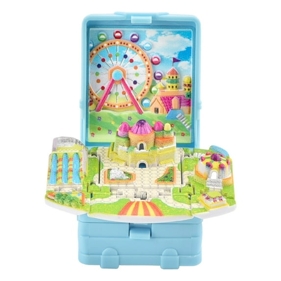 Children's Playground 3D Folding Book Keychain Amusement Park Campus Hanging Toy