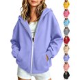 thumbnail image 1 of Children's Plus Size Hoodies Zip Up Hooded Sweatshirt Kids Fashion Solid Color Long Sleeve With Pocket Warm Zipper For Girls And Boys, 1 of 9
