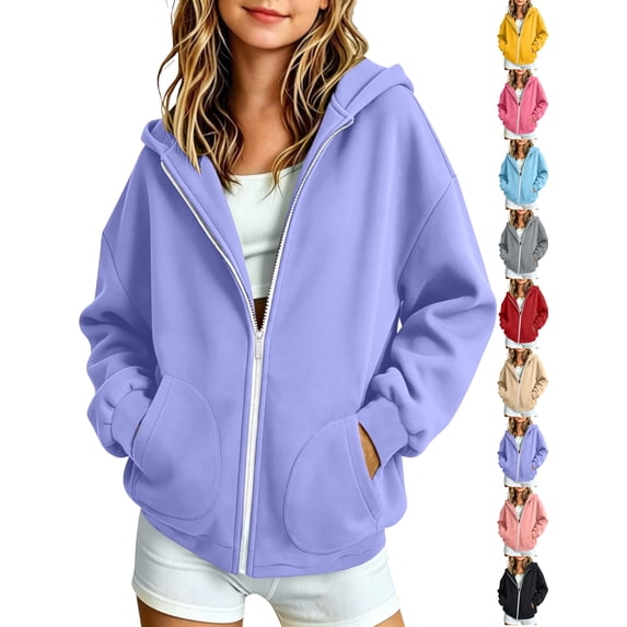 Children's Plus Size Hoodies Zip Up Hooded Sweatshirt Kids Fashion Solid Color Long Sleeve With Pocket Warm Zipper For Girls And Boys