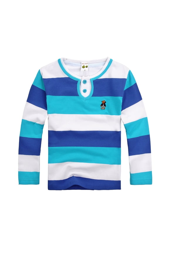 Children's Polo Shirt Long Sleeve Polo Collared Shirt Undershirt Plaid Shirt for Big Boys 5-6 Years