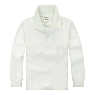 Children's Polo Shirt Boy Long Sleeve Shirt Collared Shirts Basic T-Shirts Striped for Kids Boys 11-12 Years