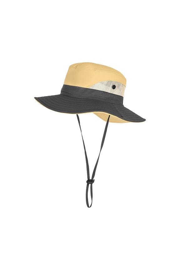 Children's Ponytail Sun Hat Wide Brim Bucket Hat for Kids UV Protection Foldable Summer Beach Fishing Safari Cap with Adjustable Chin Strap Breathable Mesh Outdoor Activewear Accessory