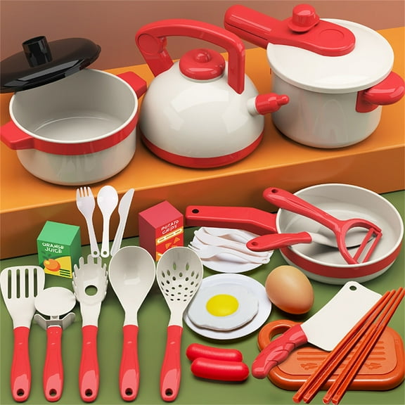 Children’s Pretend Play Kitchen Set – Realistic Cutting Vegetables & Fruit Toy for Boys & Girls, Educational Role-Play Cooking Fun