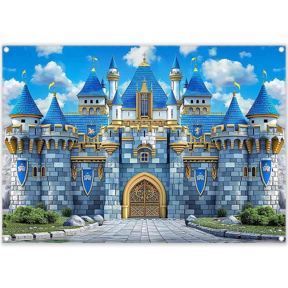 Children's Prince Castle Birthday Backdrop Banner