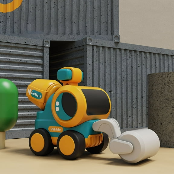 Children's Puzzle Engineering Toy Car, Forklift Pile Driver Excavator Roller Press Toy Car, Cartoon Anime Toy Car, Kids Boys Girls Toddlers Toy Gift, Aged 1 and Above