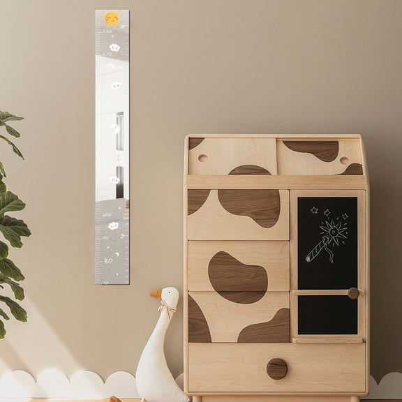Children's Puzzle Mirror Growth Chart,Includes Measuring Tape for Height Tracking,Self-Adhesive Removable for Wall,Cute Puzzle Design for Kids Room Decor