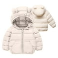 thumbnail image 1 of Children's Rain Jacket Waterproof with Hooded Hiking Coat Toddler Kids Boys Girls Winter Fleece Padded Jacket Hooded Zip Jacket Coat Fall Fashion Outfits Winter Clothes, 1 of 5