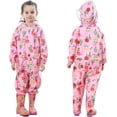 thumbnail image 1 of Children's Raincoat with Hood Girls Boys Waterproof Rain Suit All in One Cute Pattern Rain Jacket Rain Clothing Rain Poncho for Primary School Students Boys Girls, 1 of 5