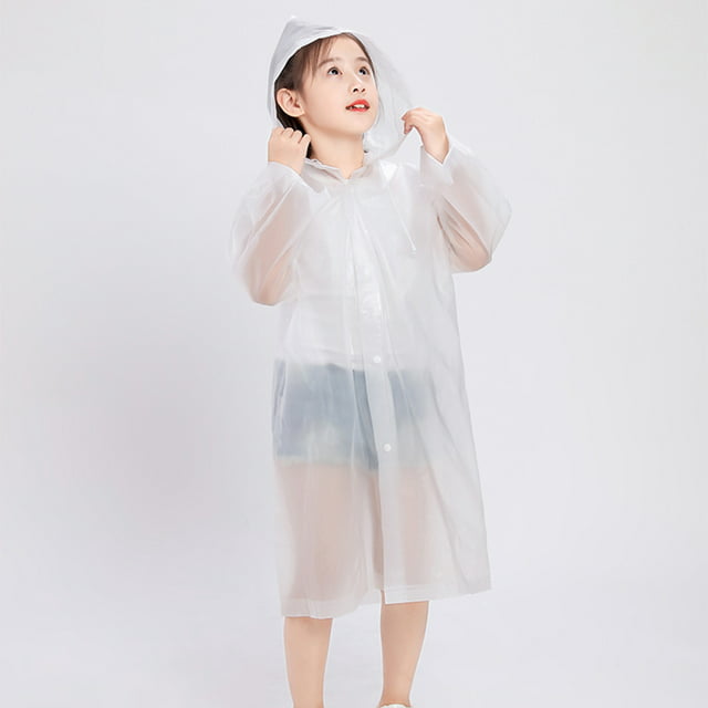 Children's Raincoat Thickened Waterproof Girls Boy Rain Coat Kids Clear ...