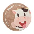 thumbnail image 1 of Children's Room Round Carpet Bedroom Round Cute Cow Carpet Polyester Carpet,A,Imitation Cashmere, 1 of 3