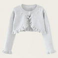 thumbnail image 1 of Children's Round Neck Long Sleeve Knitted Cardigan (1-10Y) - Medium Large Casual Woolen Jacket with Floral Design, Limited Time Offer, 1 of 6