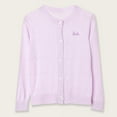 thumbnail image 1 of Children's Round Neck Long Sleeve Knitted Cardigan (4-16Y) - Medium Large Casual Comfortable Jacket with Bestie Print, Limited Time Offer, 1 of 3