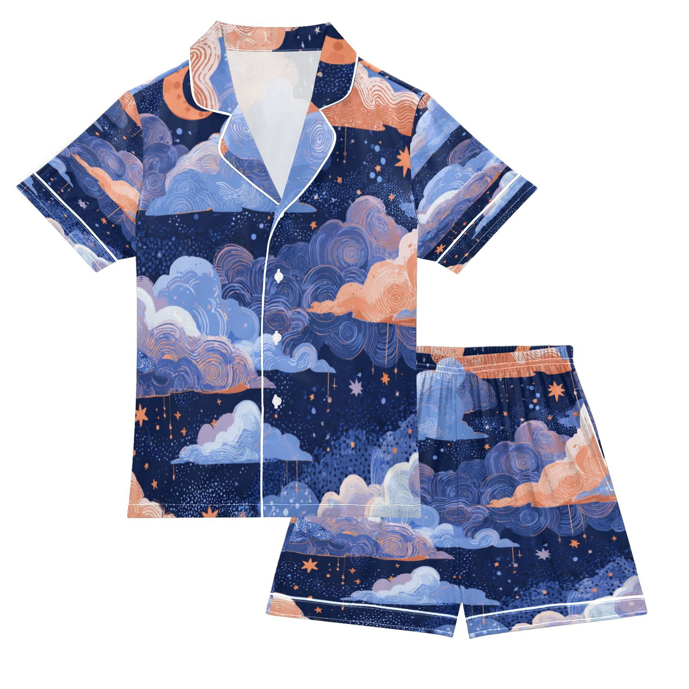 Children's Satin Pajama Sets Pajama Sets Button-Up Satin Pajama Set for ...