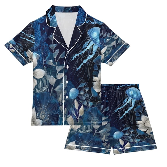 Children's Satin Pajama Sets Pajama Sets Button-Up Satin Pajama Set for ...