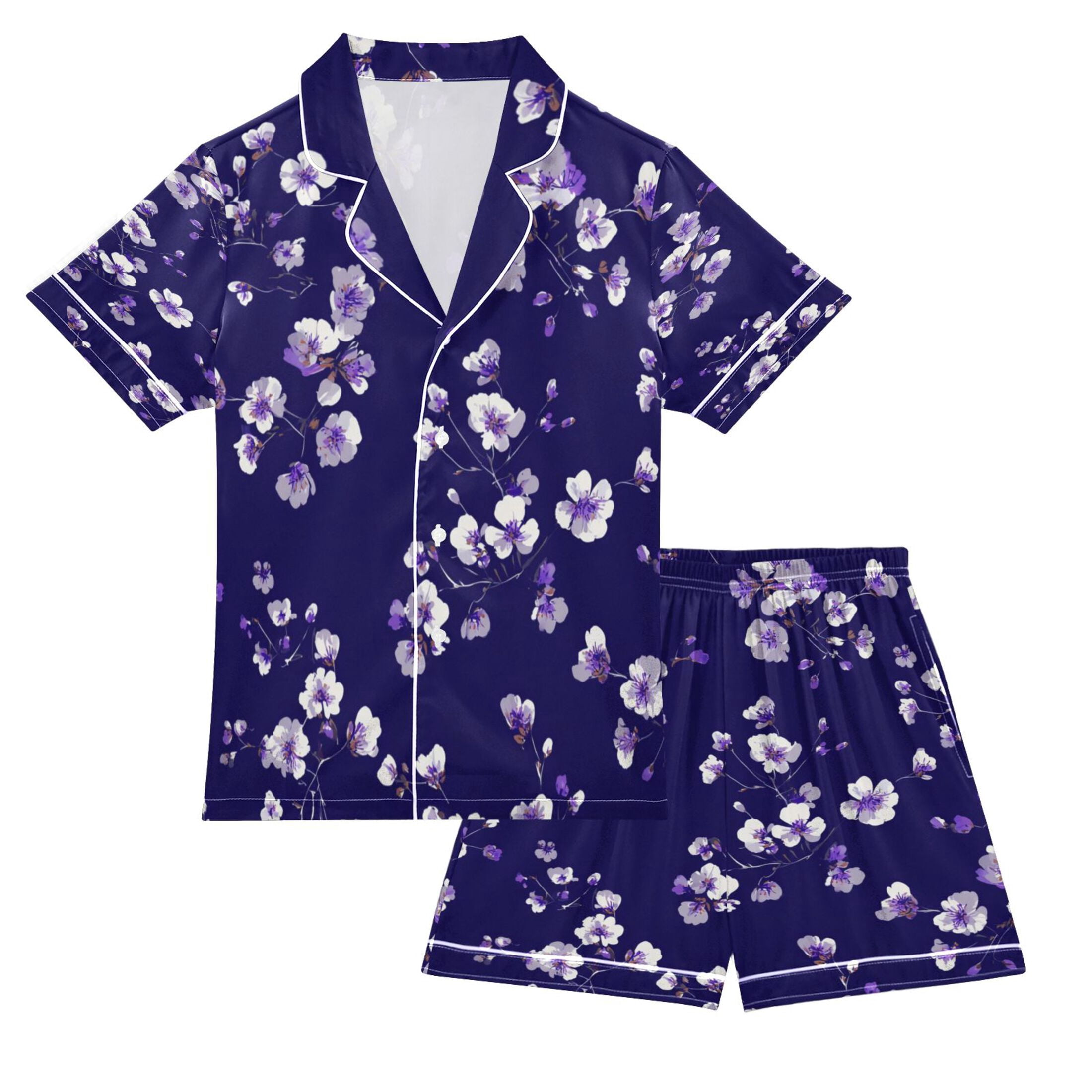 Children's Satin Pajama Sets Pajama Sets Button-Up Satin Pajama Set for ...