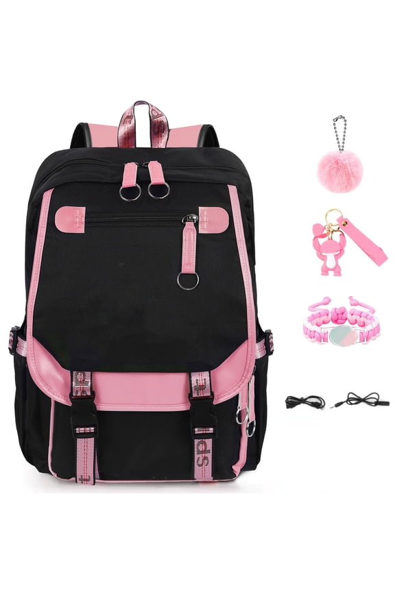 Cartoon Animation Casual Backpack, Cute Student School Bag, Free Charm, Hand Strap, Badge. Great Texture, Student Back to School, Gift.