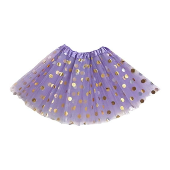 Children's Shaggy Skirt Mesh Dress with Ladybug Polka Dot Design - Cute & Playful for Girls